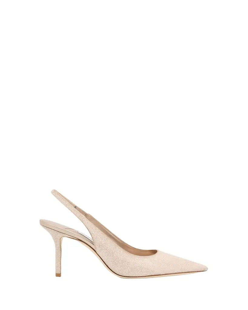 Jimmy Choo 85mm Love Glittered Leather Slingback Pumps