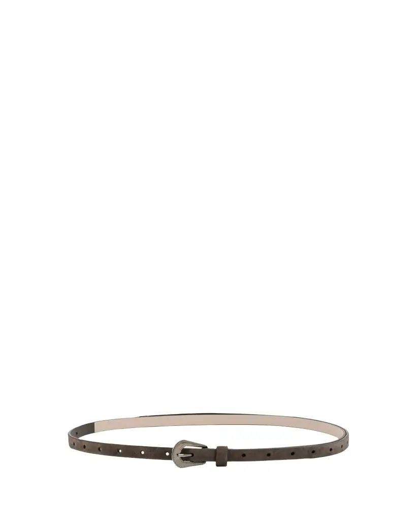 Brunello Cucinelli Suede Carved Leather Belt