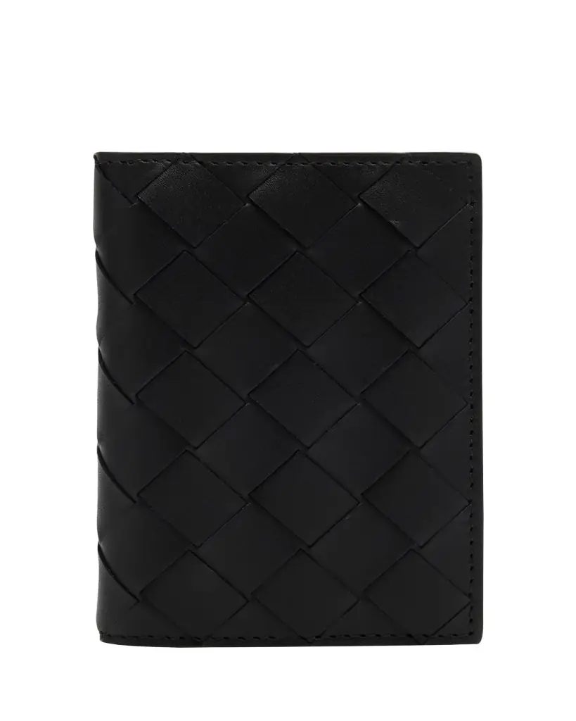 Bottega Veneta Men's Portacard Woven Leather Card Case