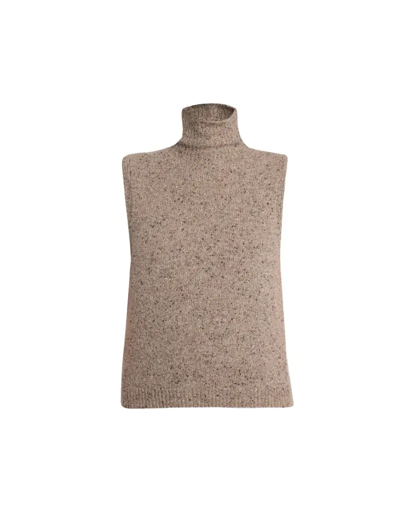 THE ROW Merilas Turtleneck Cashmere Sleeveless Sweater