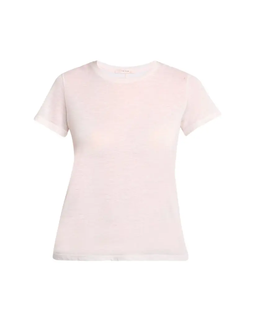 THE ROW Wesler Heathered Cashmere Short-Sleeve T-Shirt