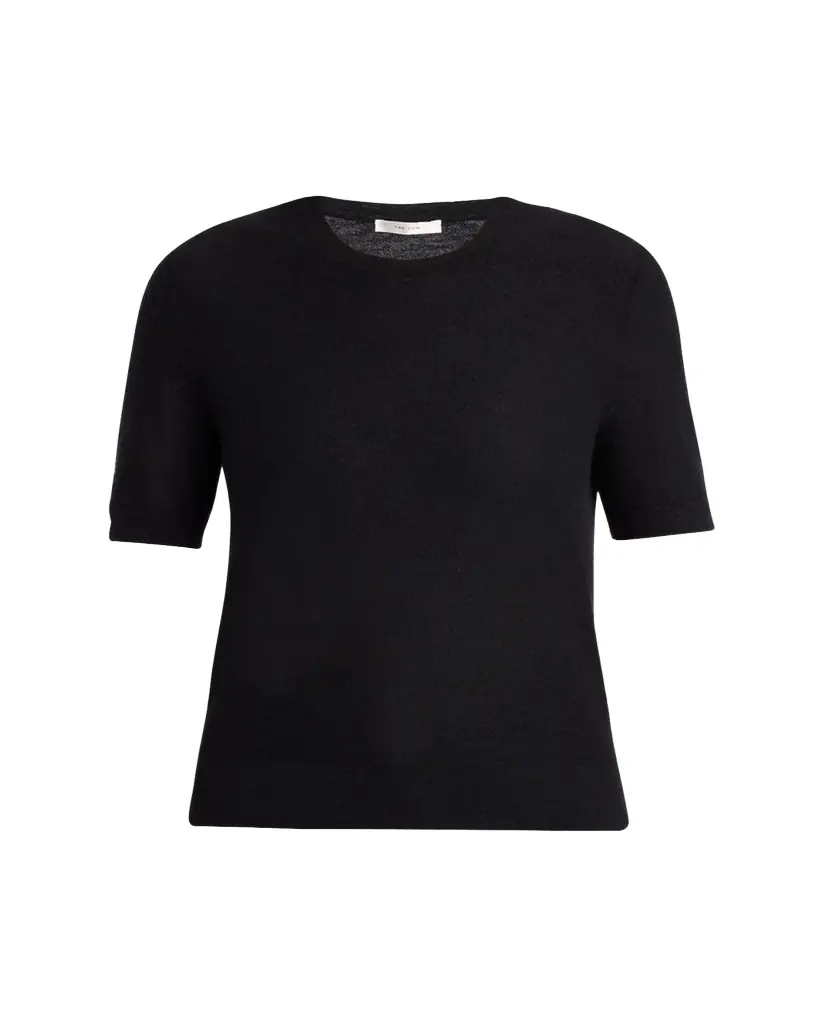 THE ROW Marika Cashmere Short-Sleeve Crewneck Sweater