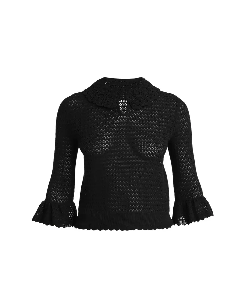 Chloe Lace Crochet Wool-Blend Blouse