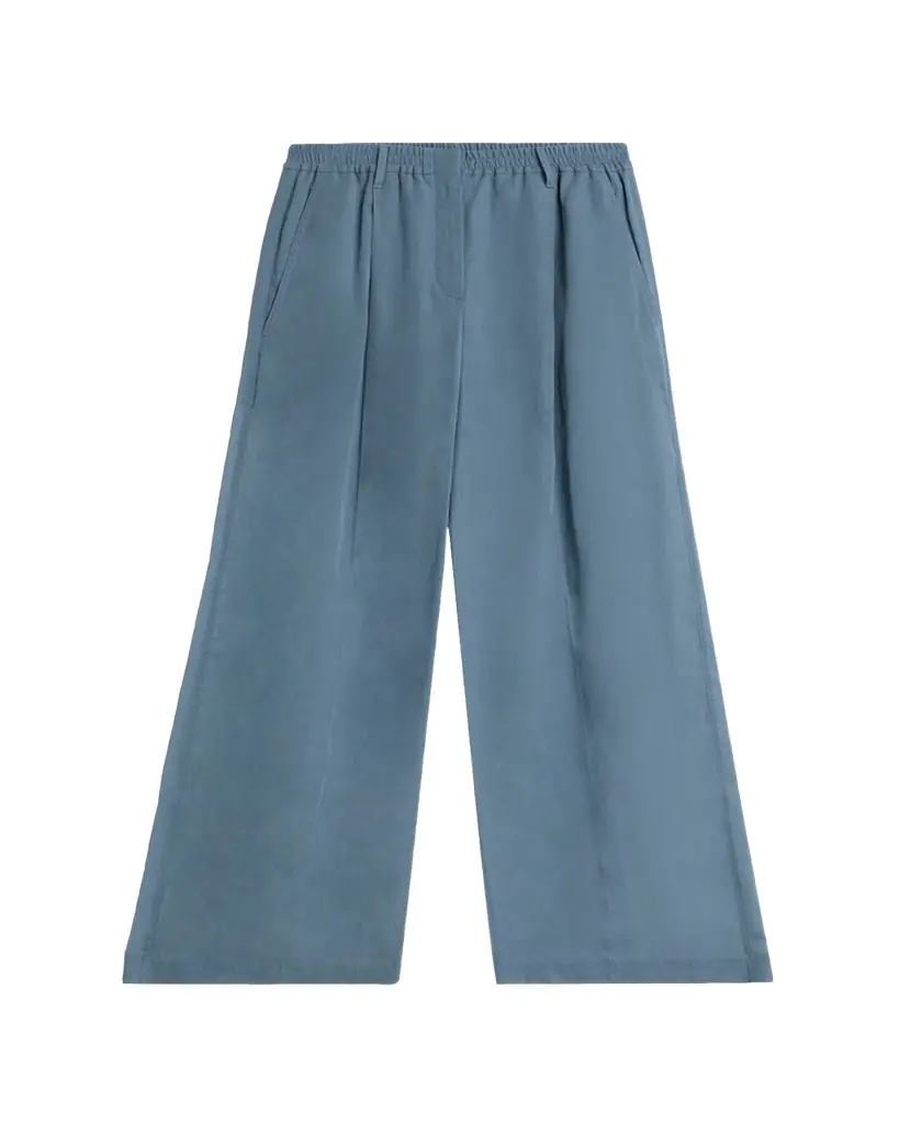 Brunello Cucinelli Monili-Trim Cotton Organza Wide-Leg Track Pants