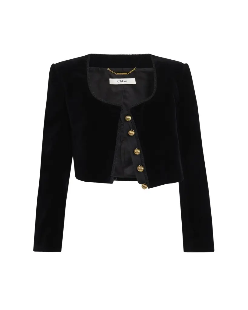 Chloe Velvet Cropped Top Coat
