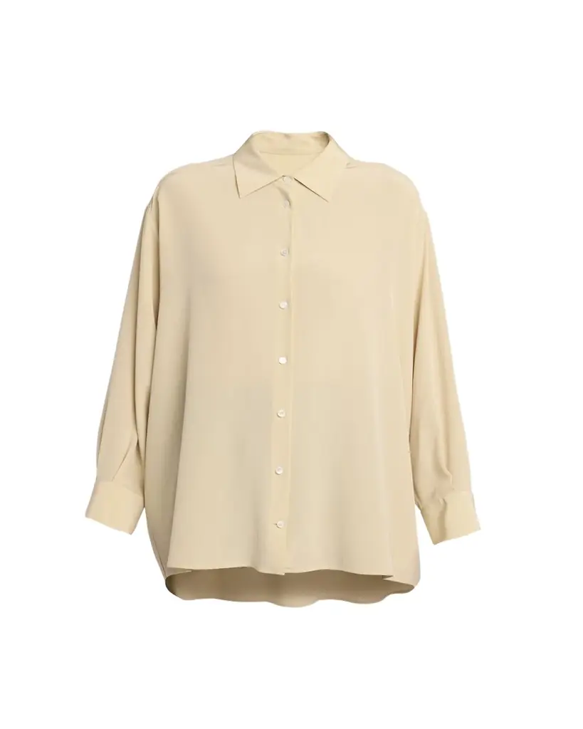 THE ROW Luka Oversized Silk Button-Down Shirt