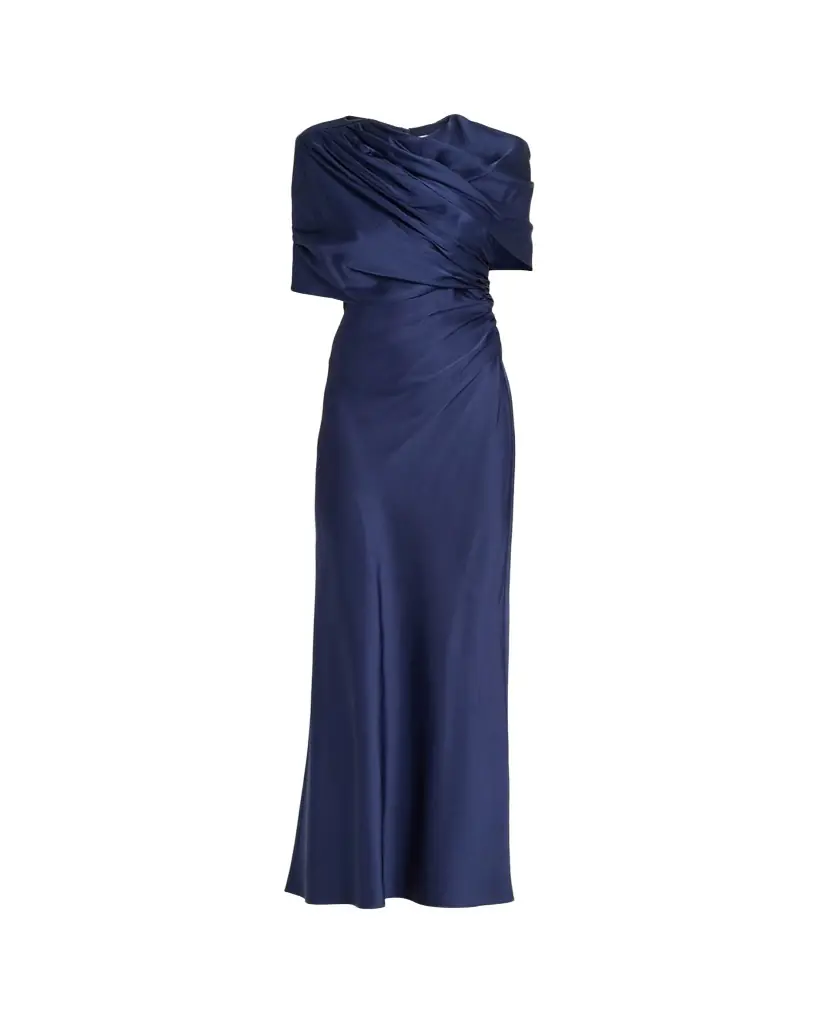 Stella McCartney Draped Capelet Satin Gown