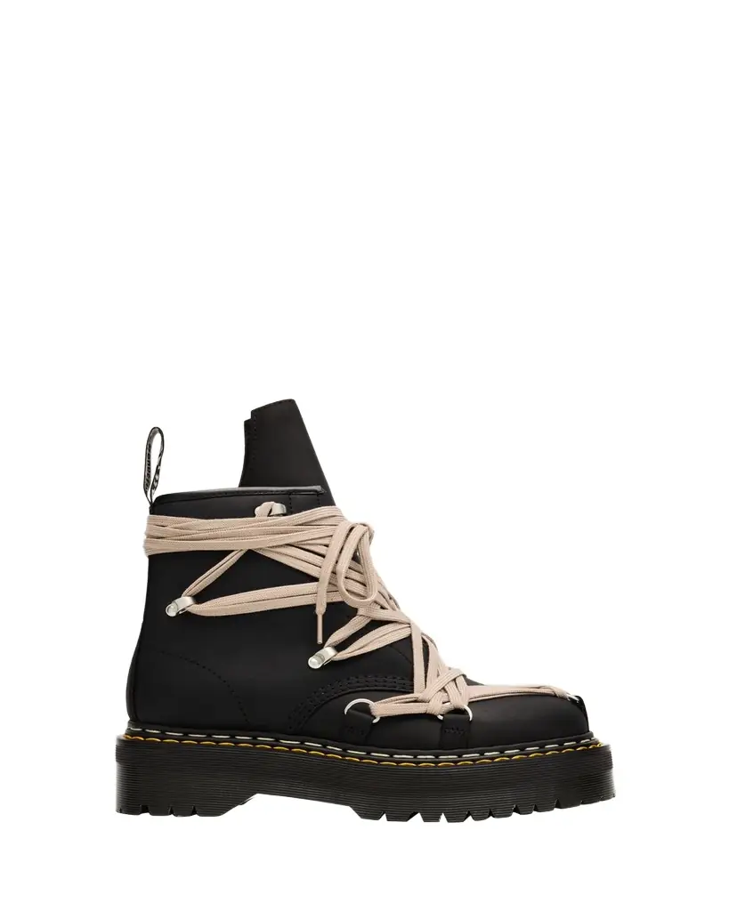 Rick Owens x Dr. Martens 1460 Quad Sole Mega Lace Leather Ankle Boots