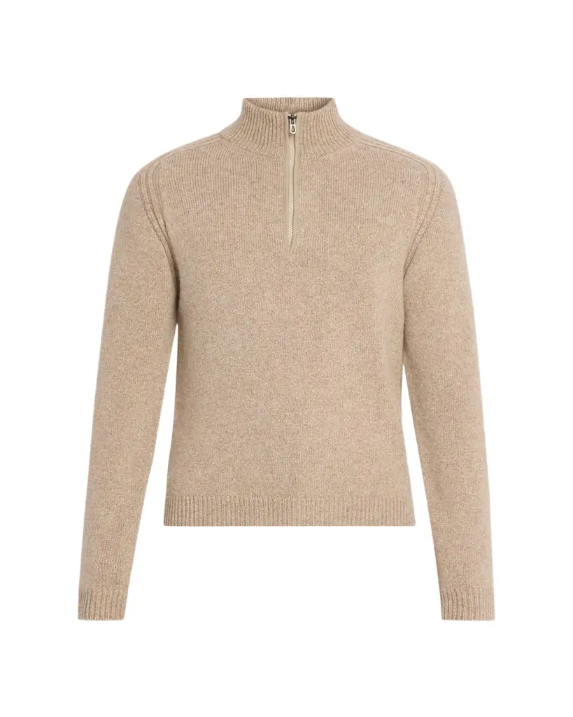 Sease Men's Cashmere Mouline Half-Zip Sweater