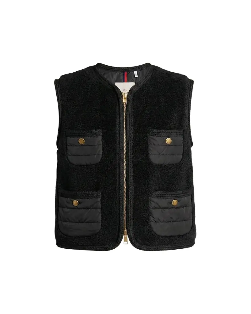 Moncler Mimosas Braided Trim Teddy Down Vest