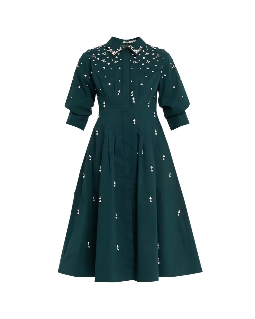 SIMKHAI Jazz Embellished A-Line Midi Dress