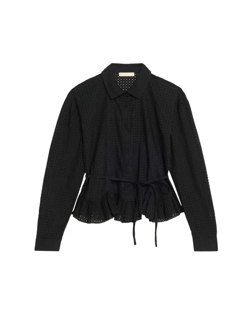 Ulla Johnson Kelila Long-Sleeve Button-Front Cotton Top