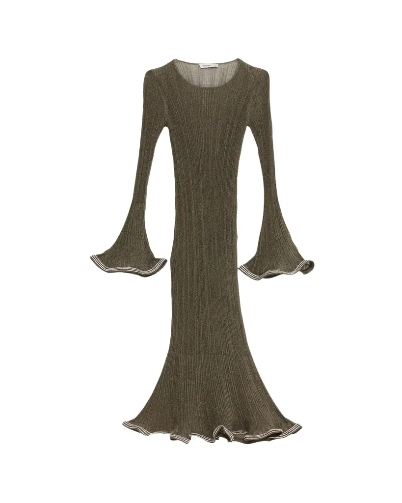 SIMKHAI Chessie Embellished Knit Midi Dress