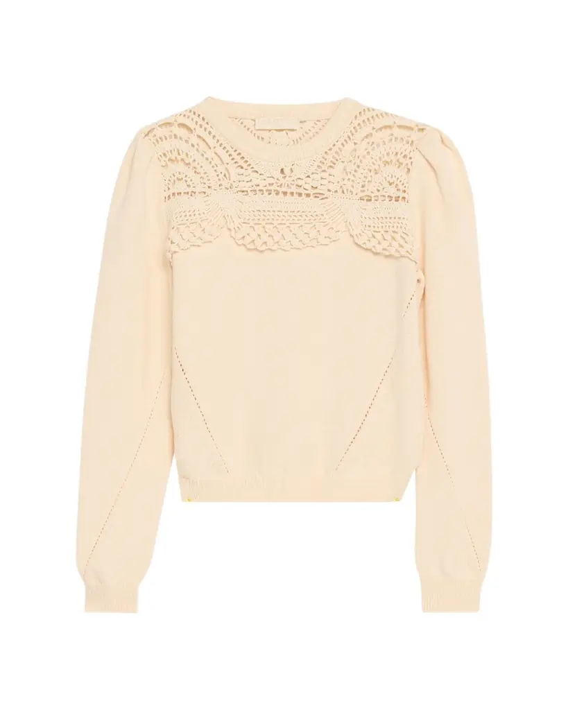 Ulla Johnson Lucette Openwork Crewneck Sweater