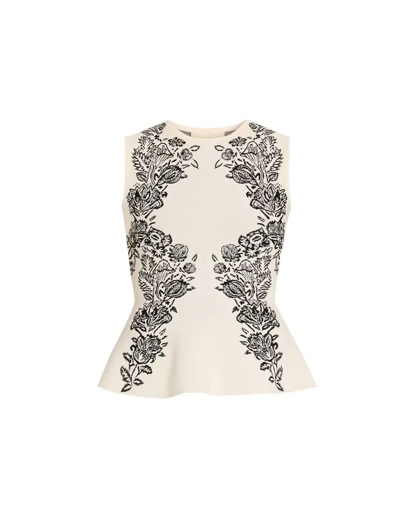 Ulla Johnson Vanna Jacquard Peplum Tank Top