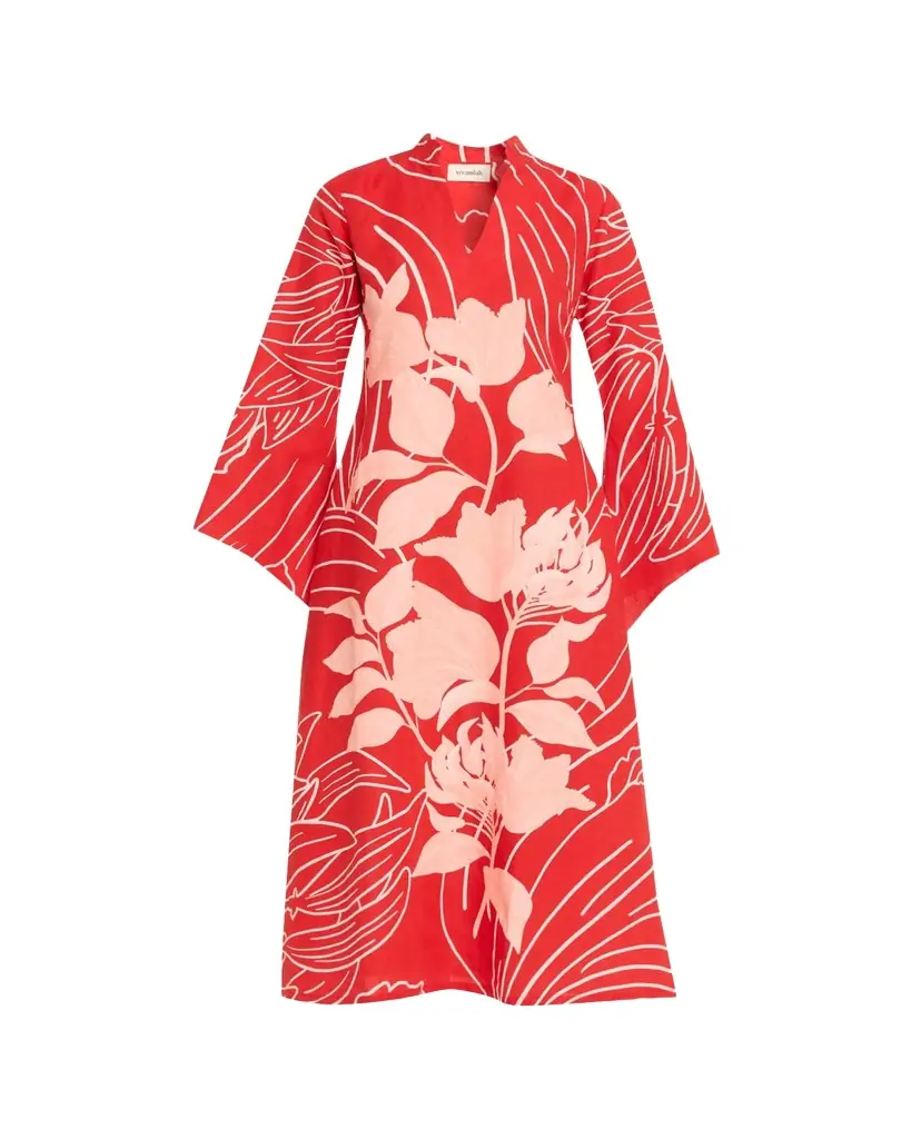 Verandah Wild Tulip Linen-Cotton Tunic
