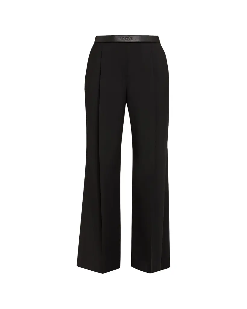 Loewe Leather Logo-Band Straight-Leg Tailored Trousers