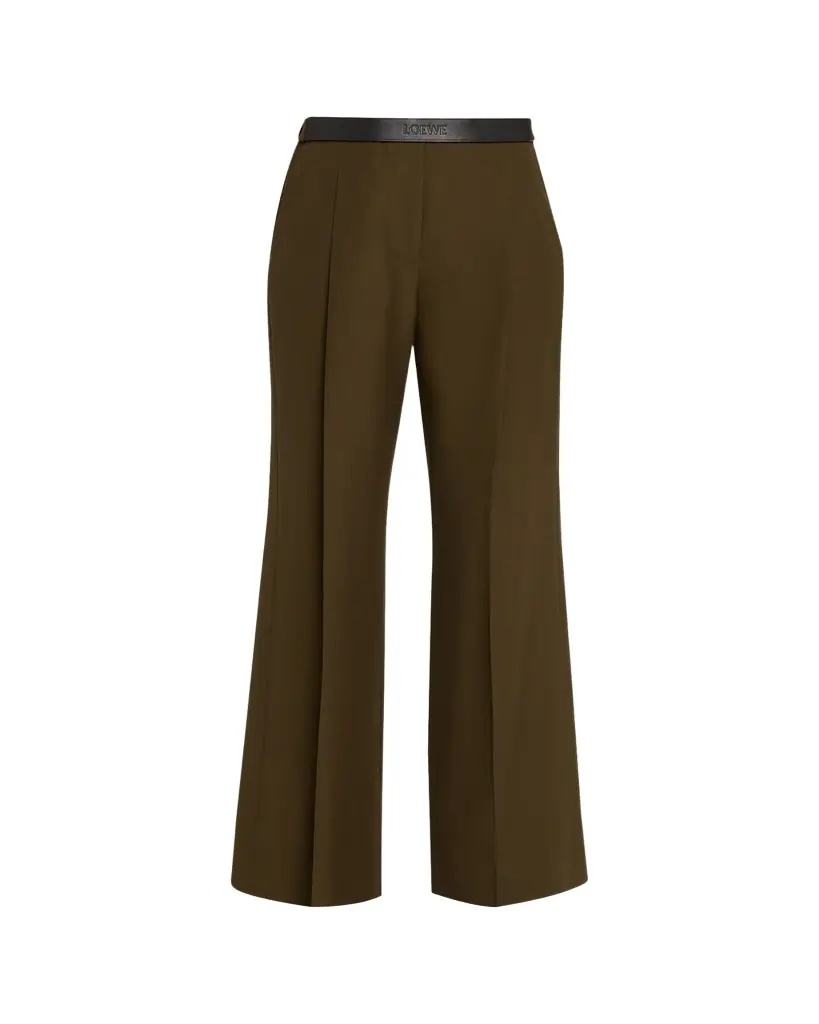 Loewe Leather Logo-Band Straight-Leg Tailored Trousers