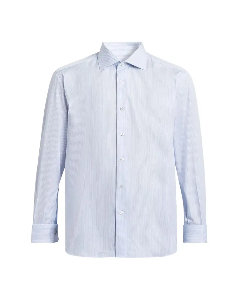 Brioni Men's Fine-Stripe Cotton Sport Shirt