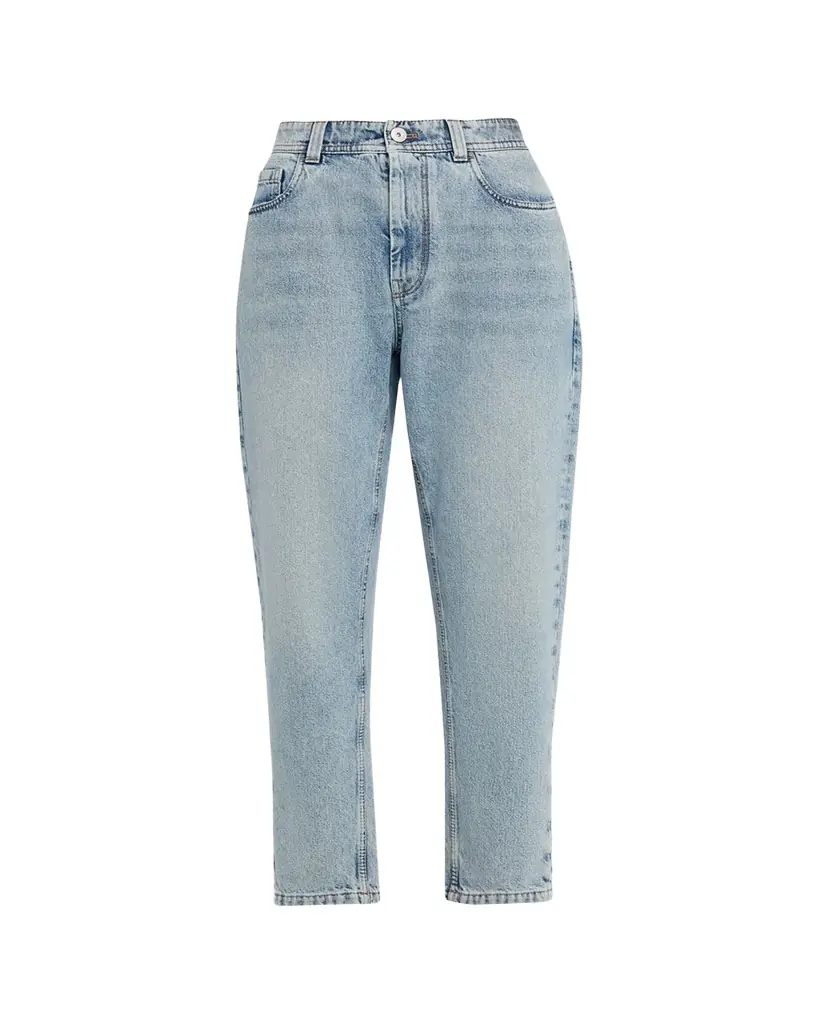 Brunello Cucinelli Authentic Denim Relaxed Tapered-Leg Ankle Jeans