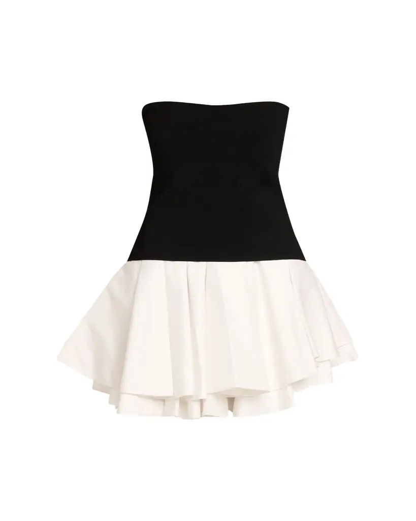 SIMKHAI Isabelle Strapless Drop-Waist Mini Dress