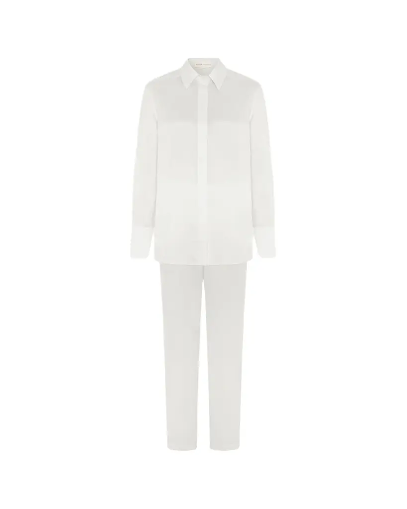 Olivia von Halle Bacall Straight-Leg Silk Pajama Set