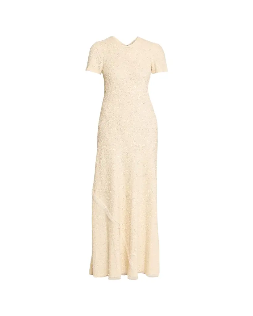 Heirlome Julia Boucle Bias Short-Sleeve Maxi Dress