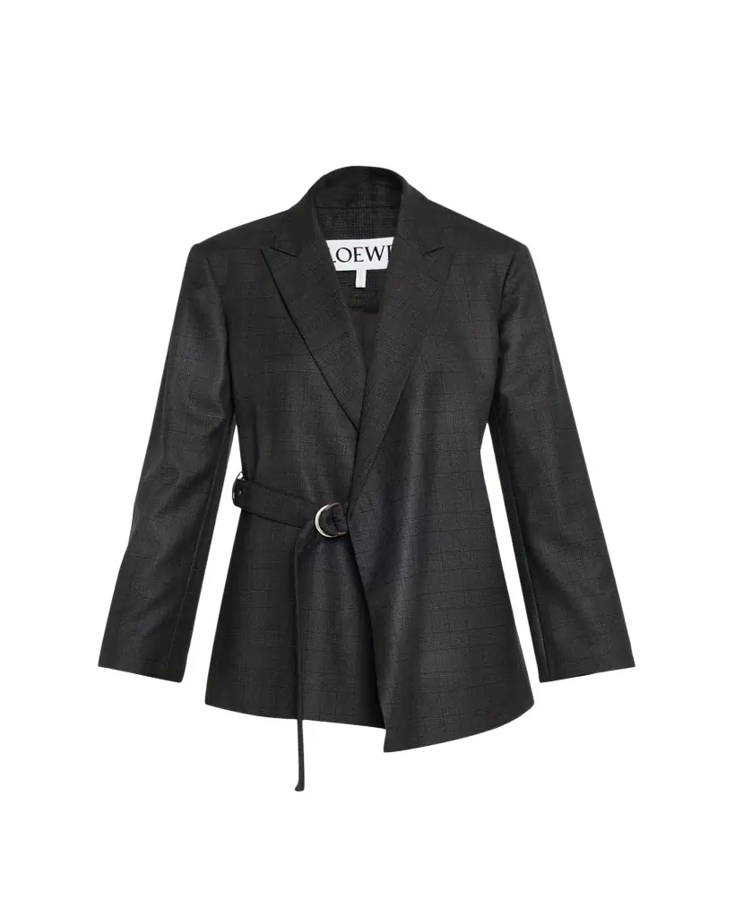 Loewe Plaid Draped Blazer