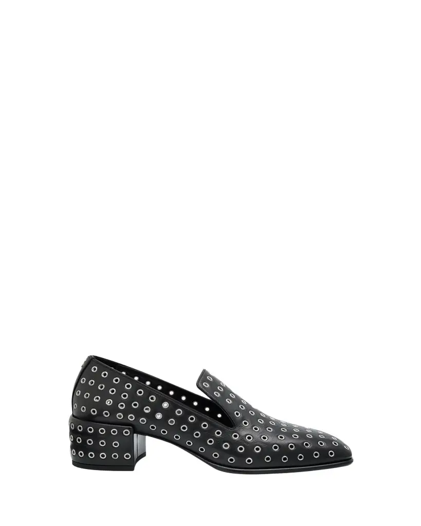 Jimmy Choo 45mm Elliot Grommet Leather Loafers