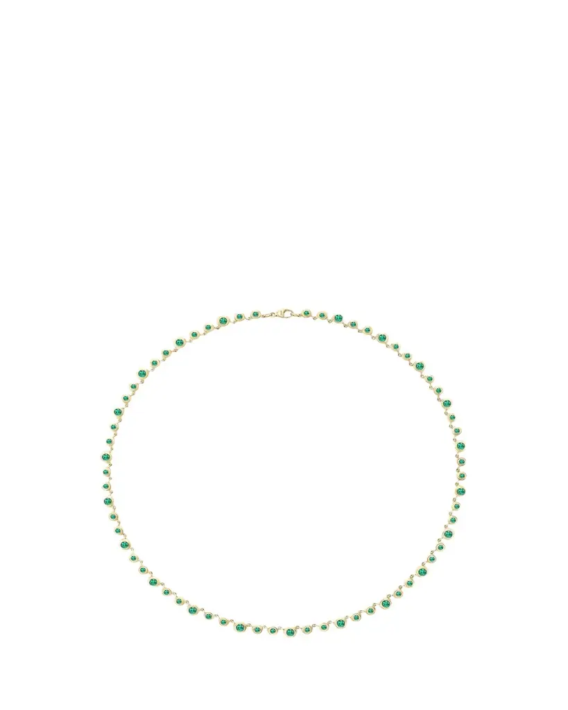 Gemella Jewels 18K Yellow Gold Emerald Tennis Necklace