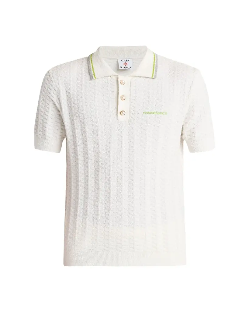 CASABLANCA Men's Boucle Cotton-Blend Polo Shirt