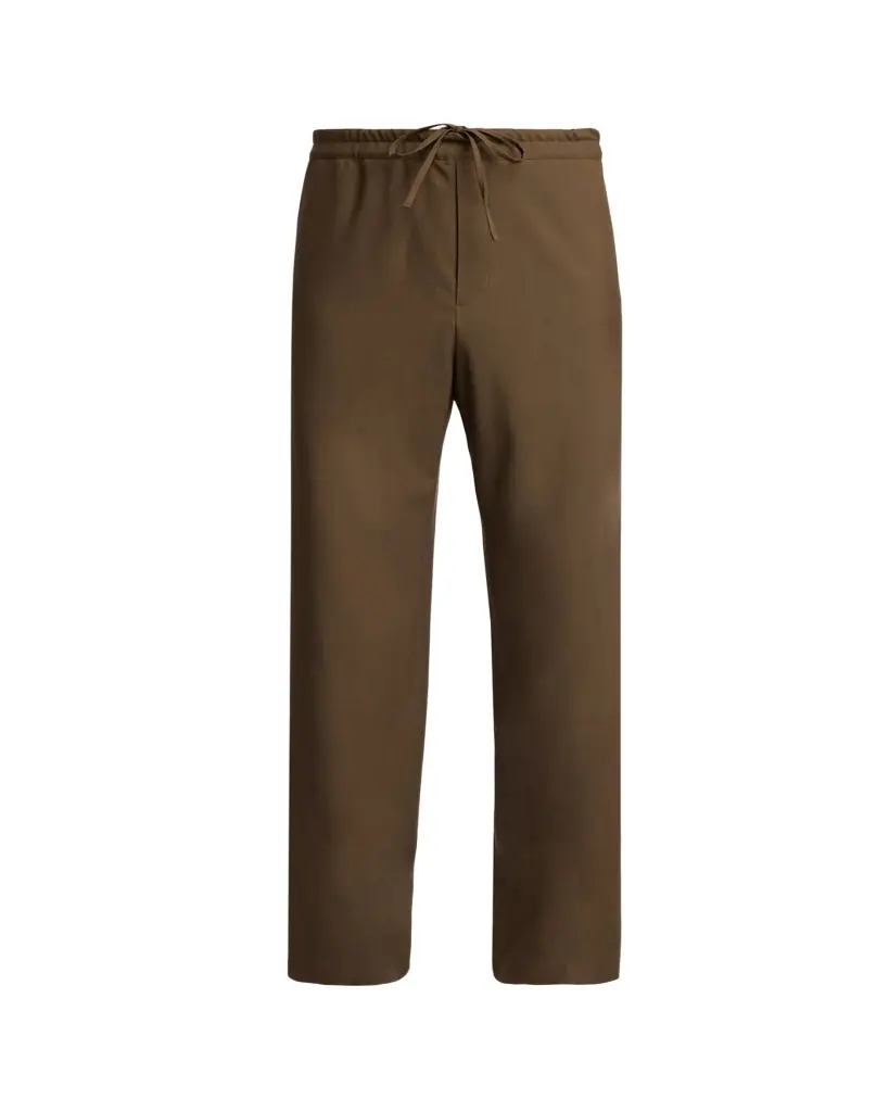 THE ROW Men's Ari Wool Wide-Leg Drawstring Pants
