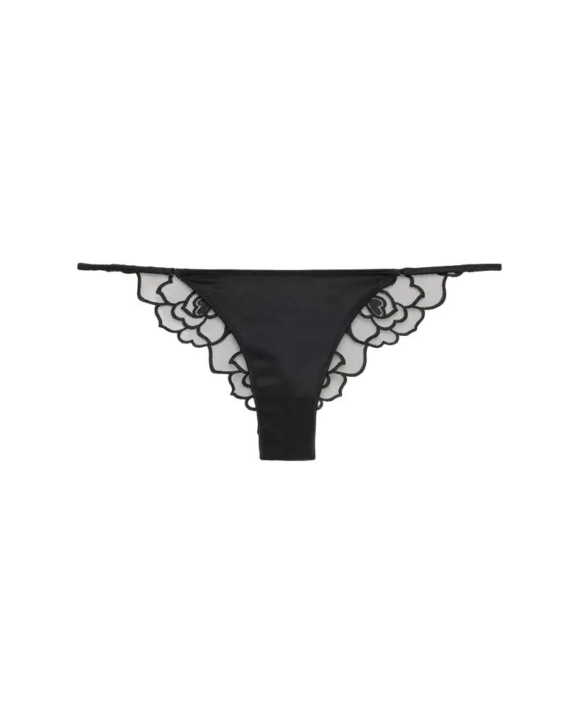Kiki De Montparnasse Petite Chou Charmeuse & Embroidered Tulle Panties