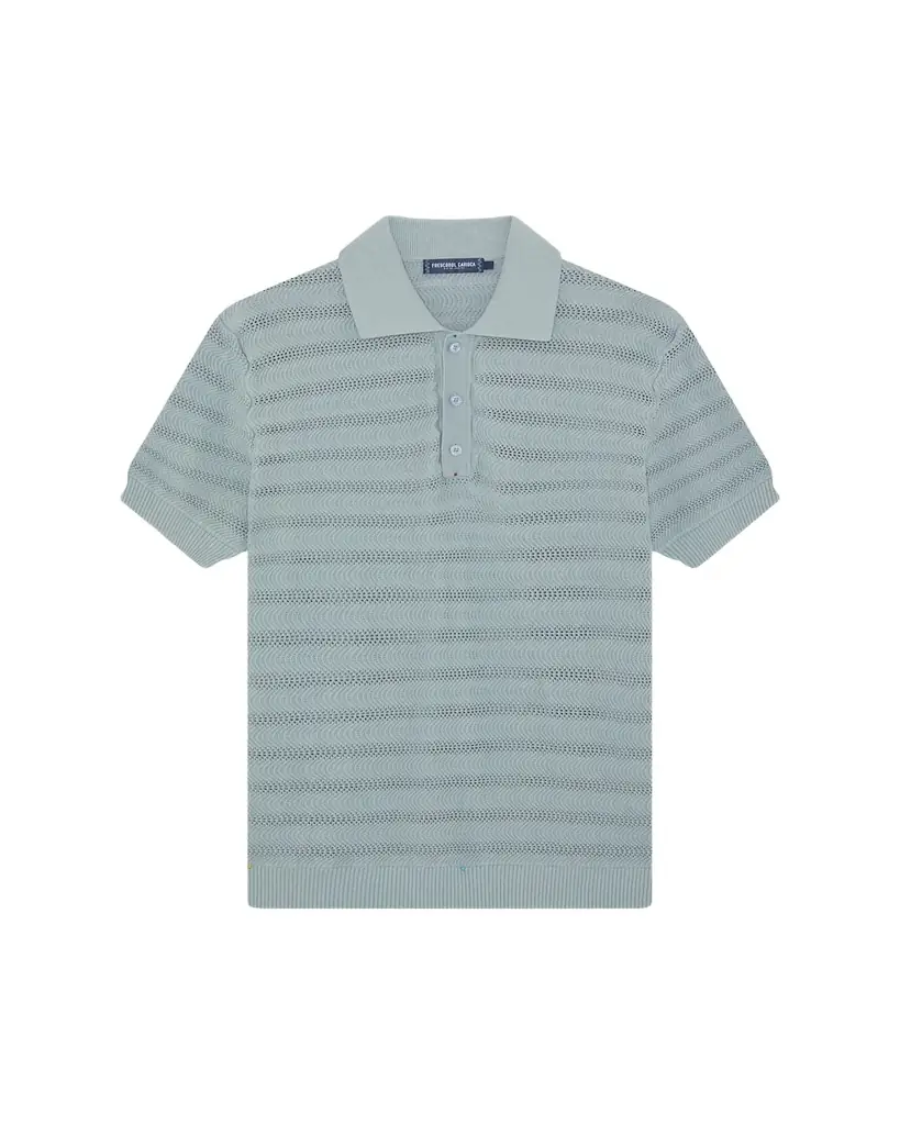Frescobol Carioca Men's Vidal Cotton Knit Jacquard Stripe Polo Shirt