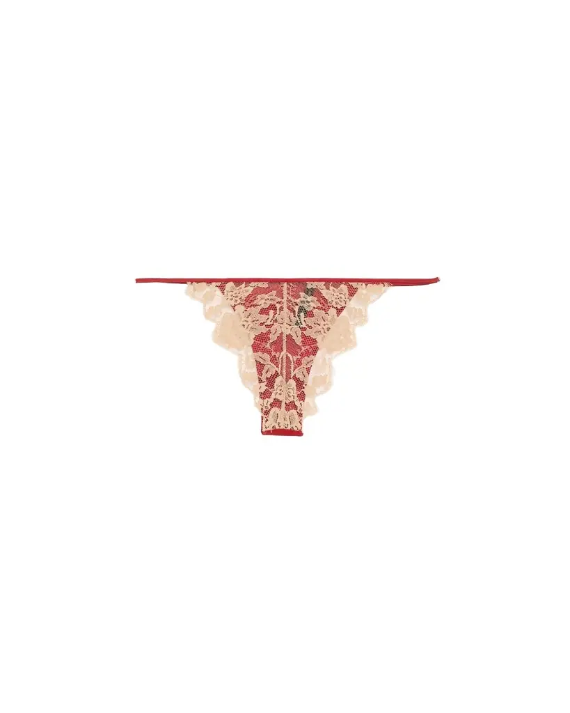 Kiki De Montparnasse Orchid Floral Lace & Stretch Silk Thong