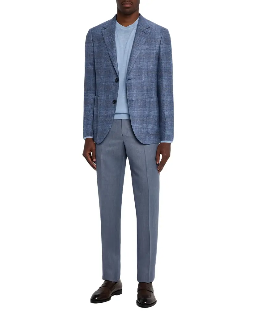 ZEGNA Men's Melange Windowpane Winter Crossover Sport Coat