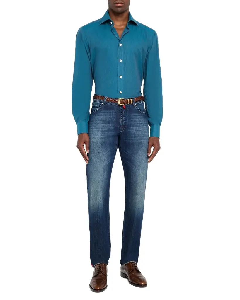 Kiton Men's Cotton Sport Shirt