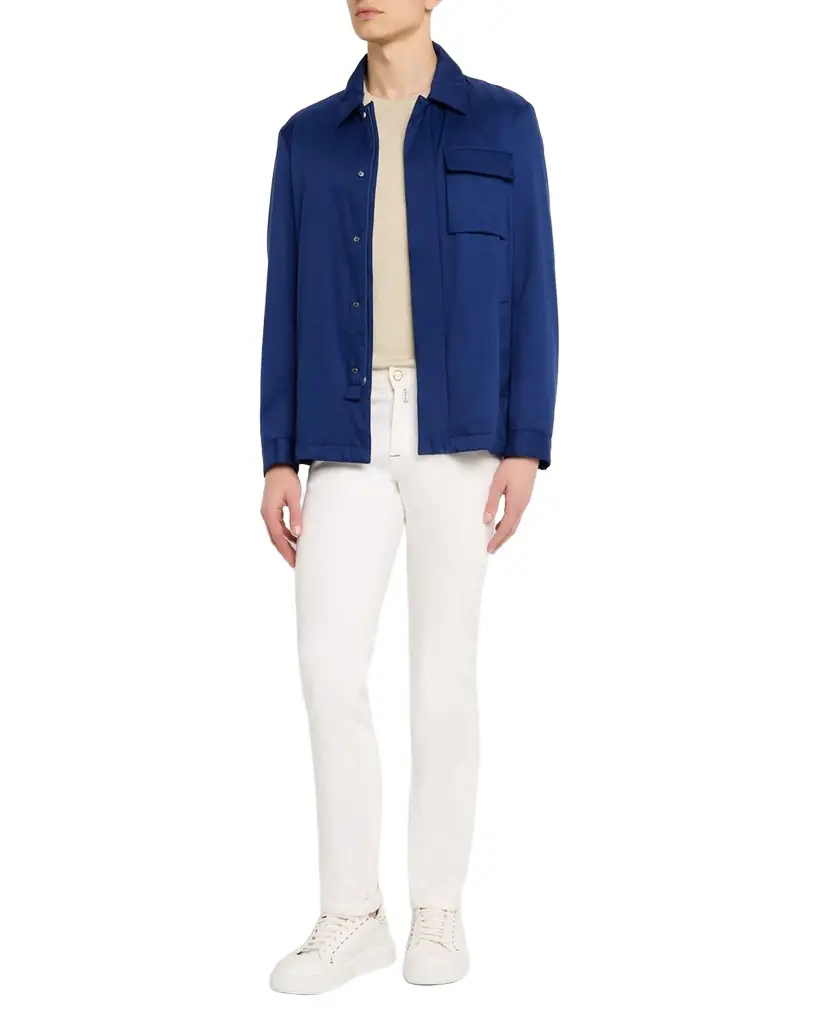 Kiton Men's Covered-Zip Shirt Jacket