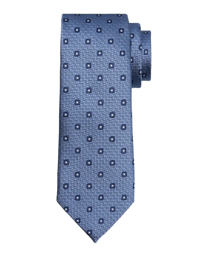 ZEGNA Men's Geometric Jacquard Silk Tie