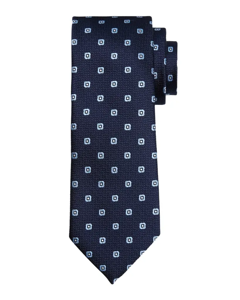 ZEGNA Men's Geometric Jacquard Silk Tie