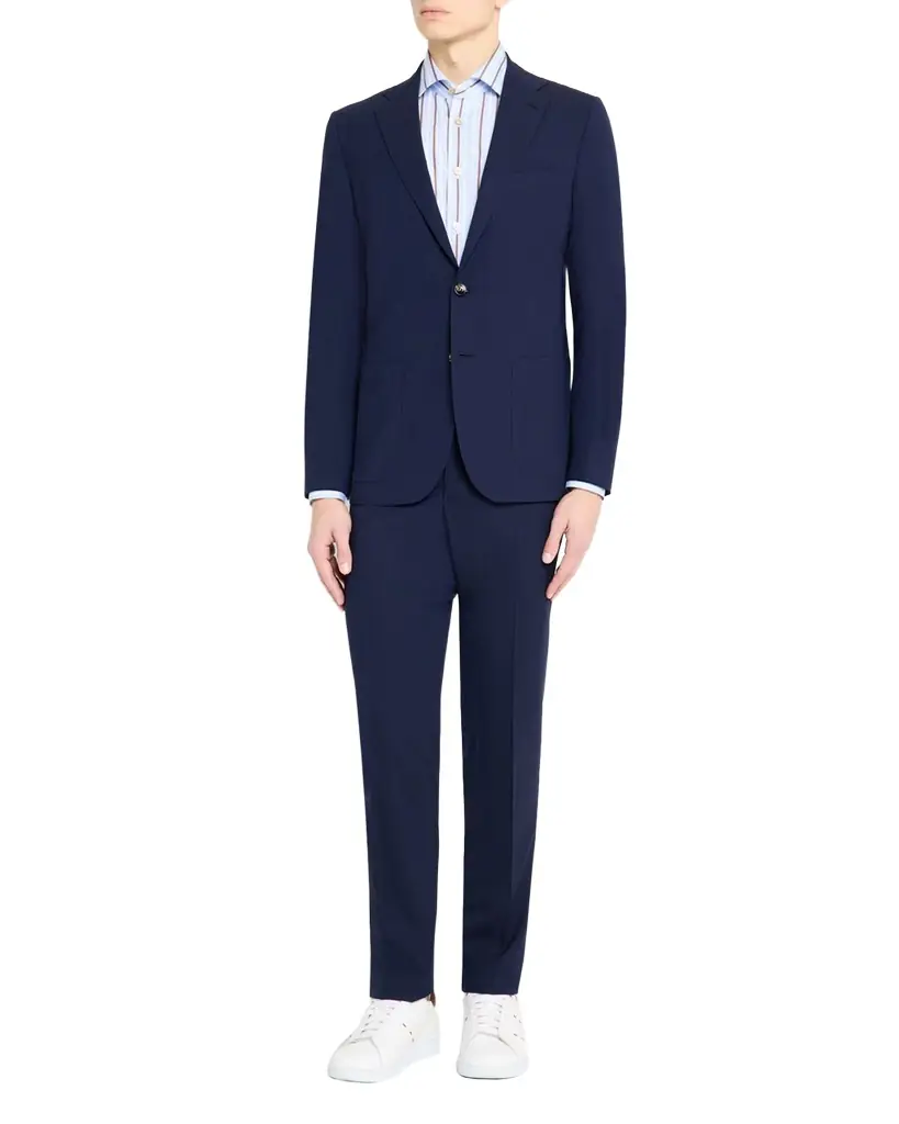 Kiton Men's Solid Wool Twill Trousers