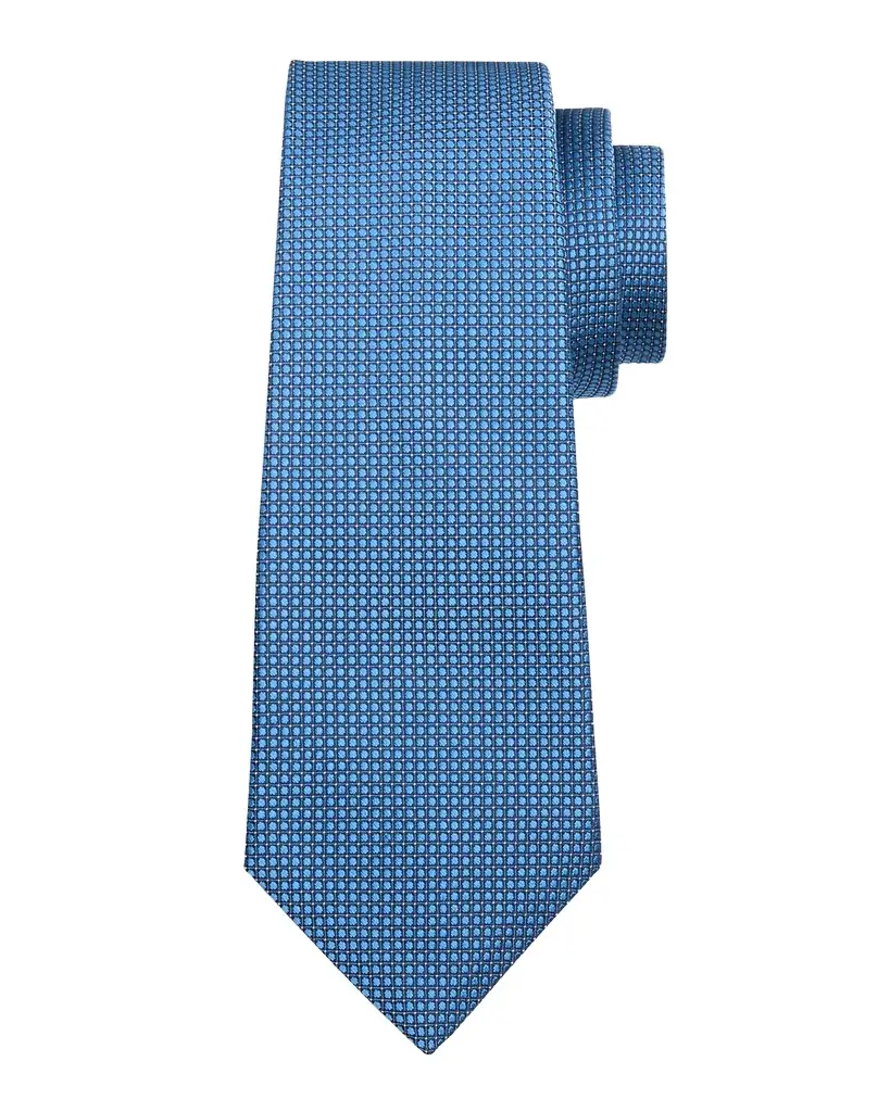 Kiton Men's Silk Geometric Jacquard Seven-Fold Tie