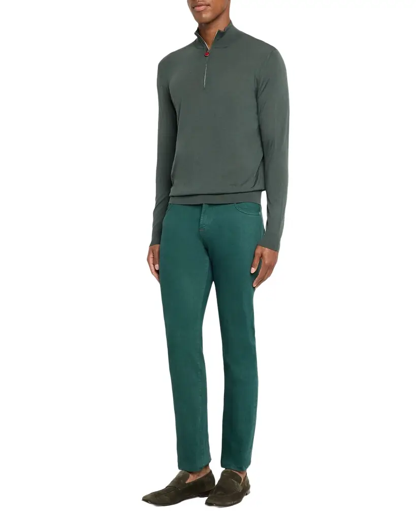 Kiton Men's Kurabo Straight-Leg Stretch Five-Pocket Pants