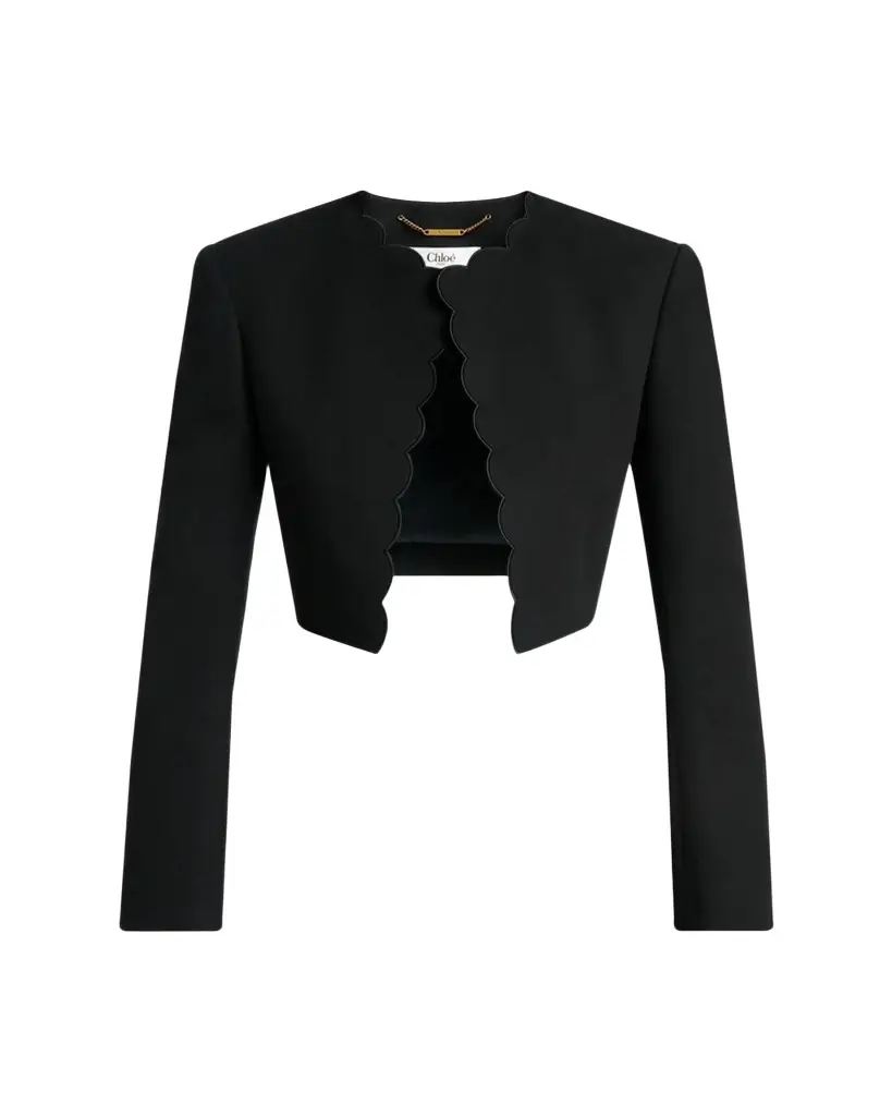 Chloe Scalloped Cavalry Cotton Crop Jacket
