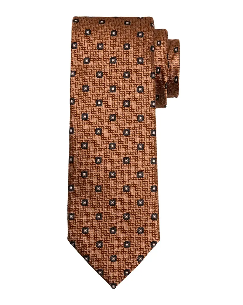ZEGNA Men's Geometric Jacquard Silk Tie