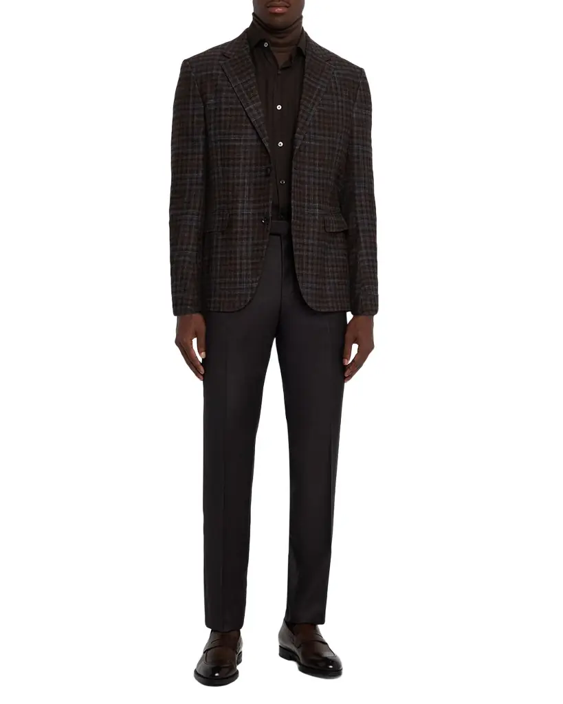 ZEGNA Men's Trofeo Wool Slim Flat-Front Trousers