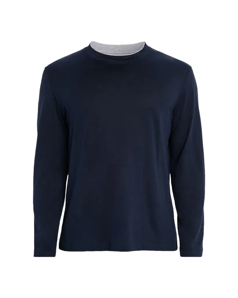 Brunello Cucinelli Men's Silk and Cotton Long-Sleeve T-Shirt