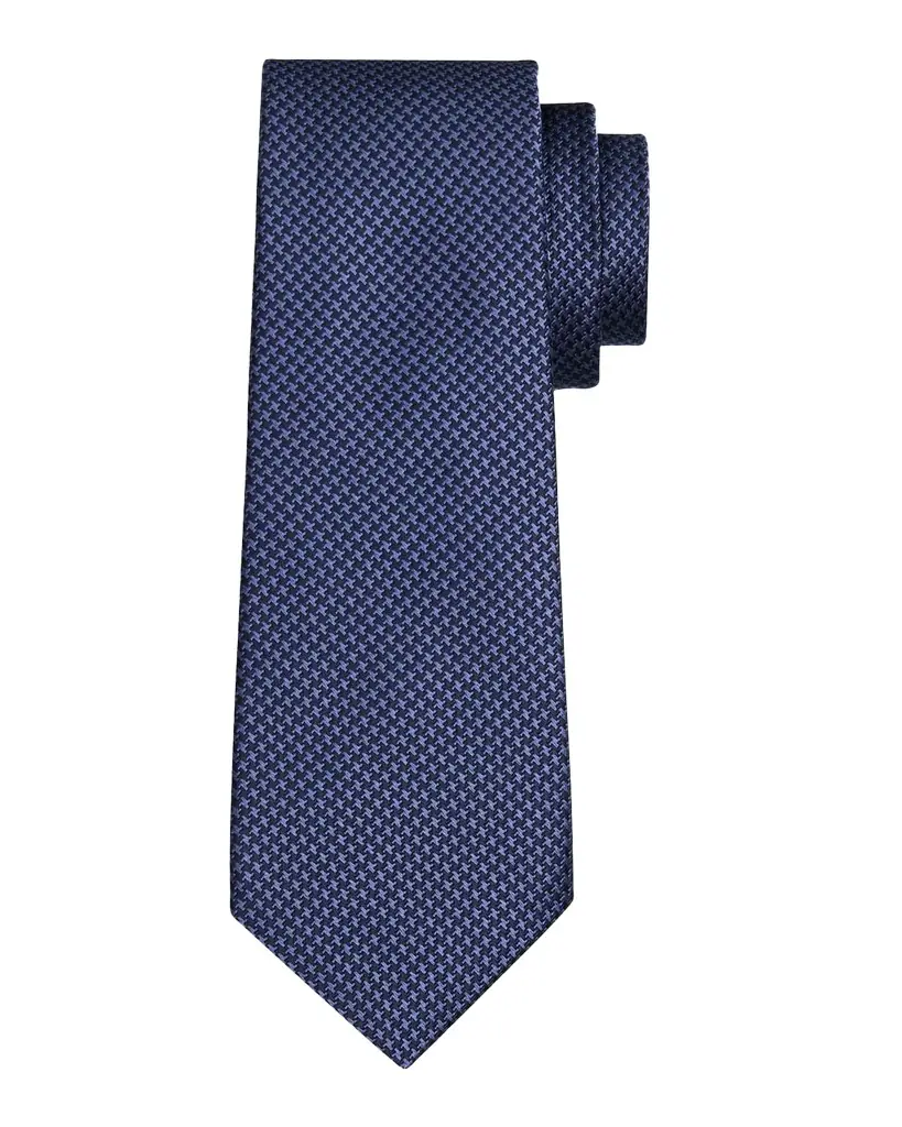 Kiton Men's Silk Micro-Houndstooth Seven-Fold Tie