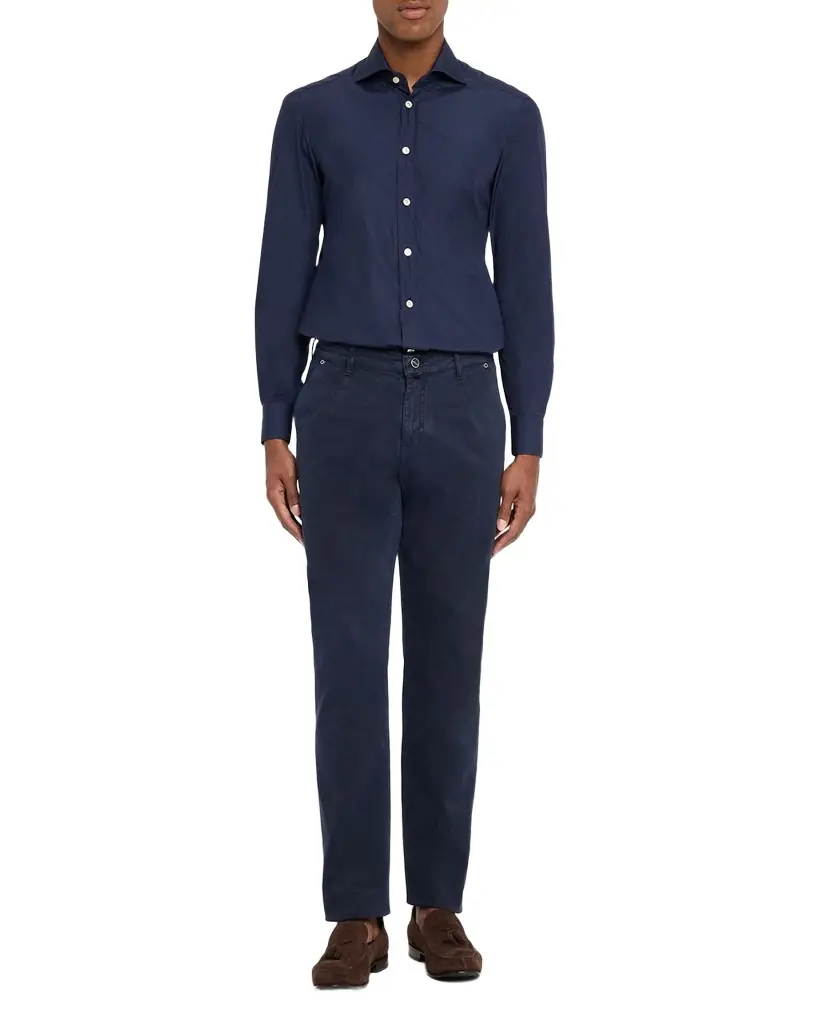 Kiton Men's Straight Fit Flat-Front Pants