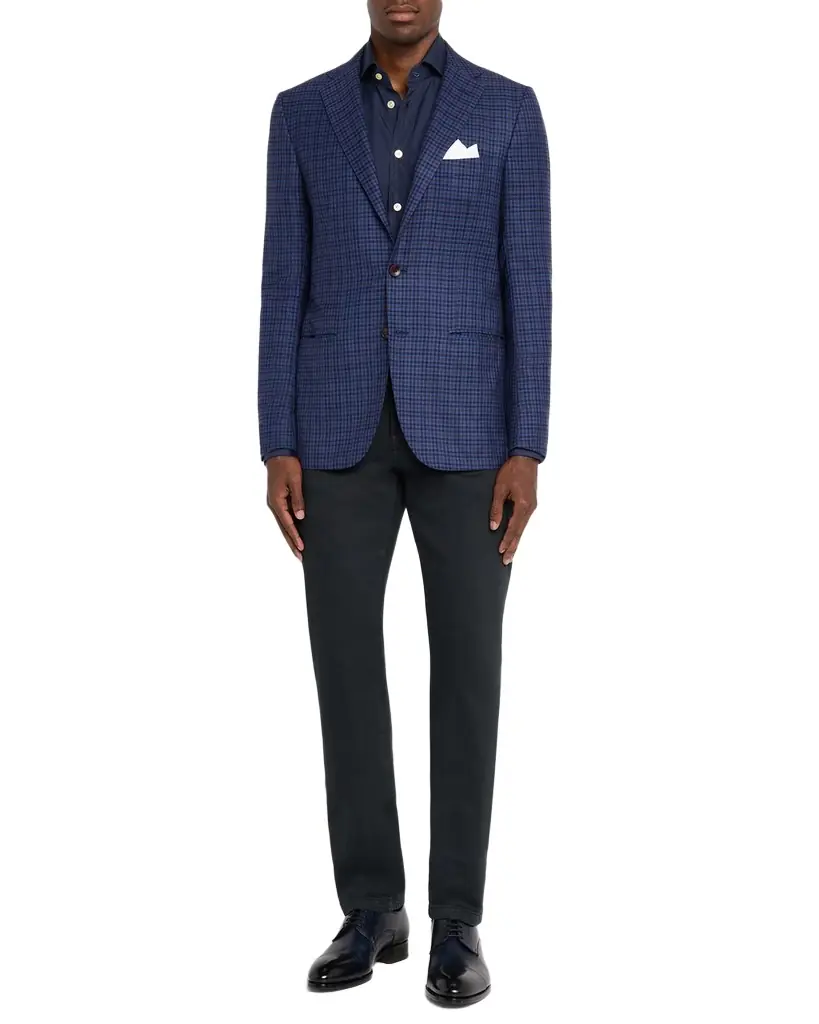Kiton Men's Soft Cashmere Multi-Check Sport Coat